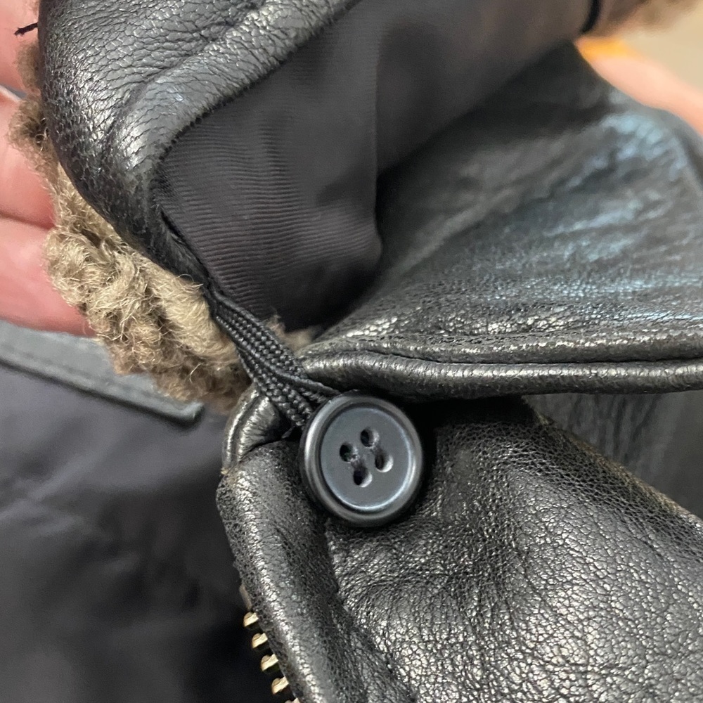 Vintage Couture by J. Park Black Lamb Leather Aviator Bomber Jacket, Size Medium - Picture 9 of 15